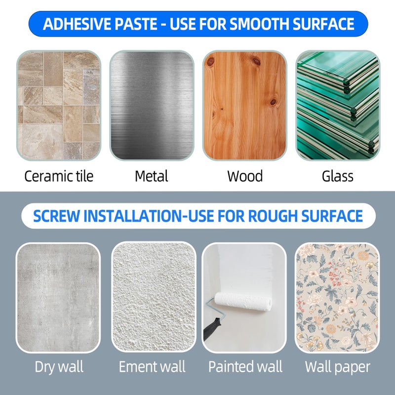 Antimbee 6 Pack Self Adhesive Rod Brackets  No Drill Needed Curtain Rod Holders  Nail Free Stick on Curtain Rod Hooks  Curtain Hangers for Bathroom  Bedroom  Livingroom  Hold up to 20lbs on Smooth Surface - Image 5